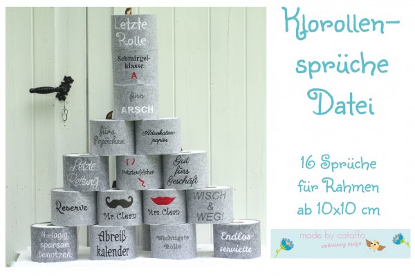 Klorollensprüche - Stickdatei 10x10 cm