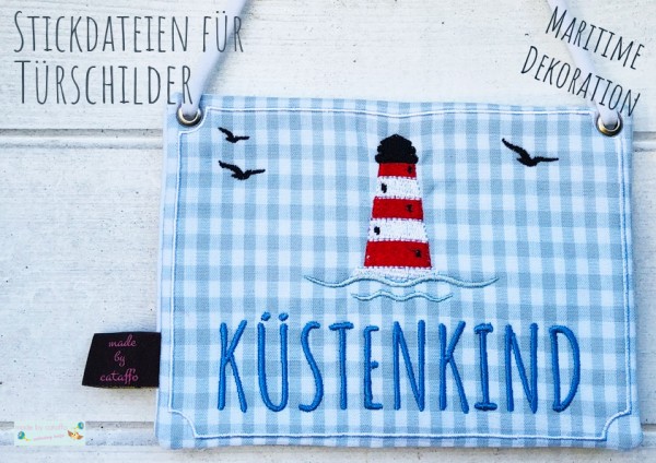"Maritime Türschilder" ITH Stickdatei 13x18 cm