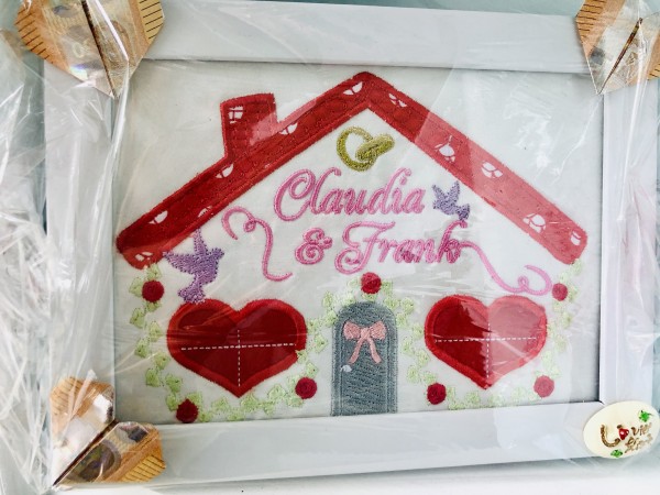 Stickdatei "Hochzeitshaus" Haustürschild ITH 13x18cm