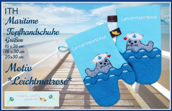 Embroidery design maritime Kitchen gloves ITH for 6.2x10.2" hoops and bigger *Seal*