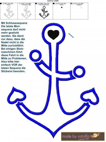 Stickdatei Hamburger Allerlei- Ankerliebe 10x10cm