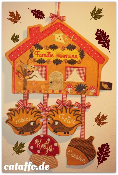 Stickdatei "Herbstzauber" Haustürschild ITH 18x30cm