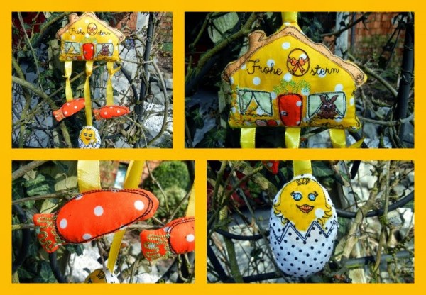 Stickdatei "Hoppy Easter" Haustürschild ITH 13x18cm