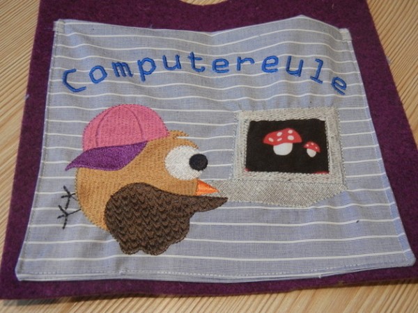 Stickdatei Computereule - für 13x18cm