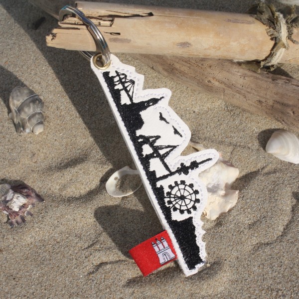 Stickdatei Schlüsselanhänger Skyline Hamburg