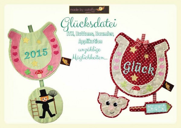 Stickdatei "Glücksdatei" Hausschild ITH 10x10cm