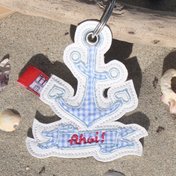 Stickdatei Schlüsselanhänger Anker