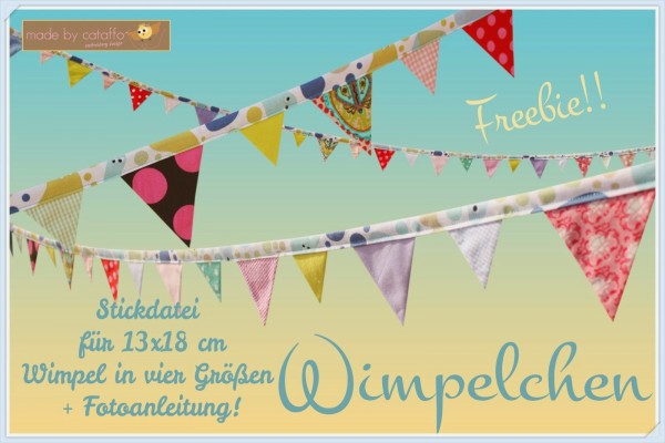 Freebie Stickdatei Wimpelkette