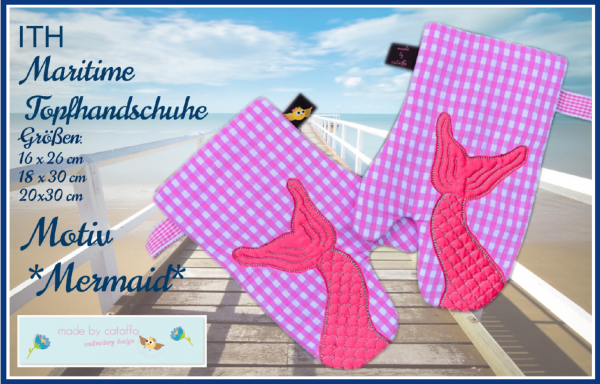 Embroidery design maritime Kitchen gloves ITH for 6.2x10.2" hoops and bigger complete set