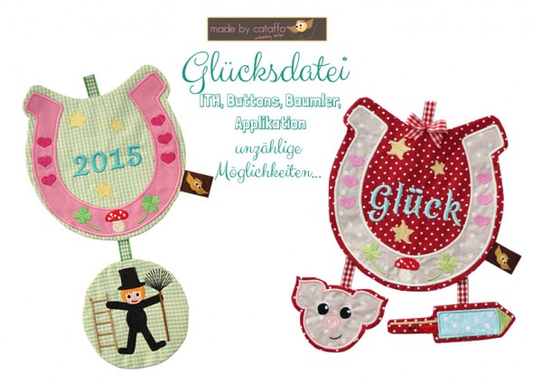 Stickdatei "Glücksdatei" Hausschild ITH 10x10cm