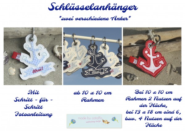Stickdatei Schlüsselanhänger 6 maritime Designs - SuperSet!