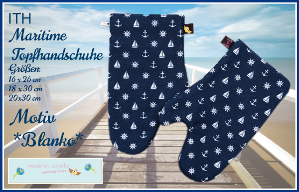 Embroidery design maritime Kitchen gloves ITH for 6.2x10.2" hoops and bigger complete set