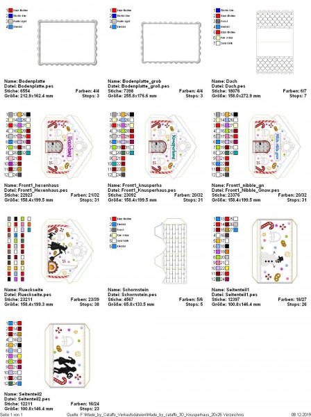 Embroidery design 3D Gingerbread house to build 6.2x10.2"