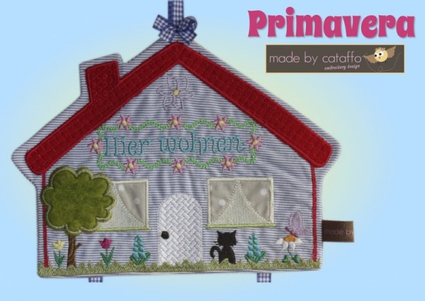 Stickdatei "Primavera" Haustürschild ITH 18x30cm