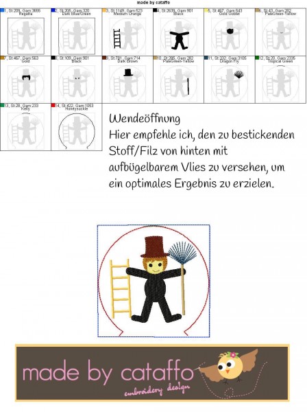 Stickdatei Glücksdatei Hausschild 13x18 cm