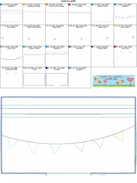 ITH Stickdatei Baggie *Wimpelkette Applikation* - 18x30 cm