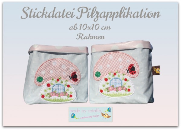 Stickdatei Pilzapplikation 10x10