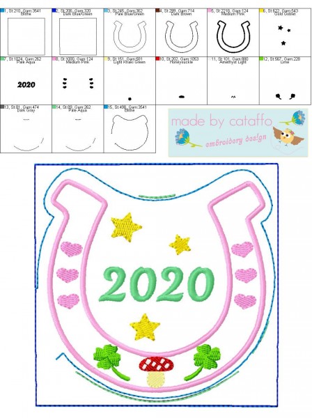 Stickdatei "Glücksdatei" Hausschild ITH 10x10cm