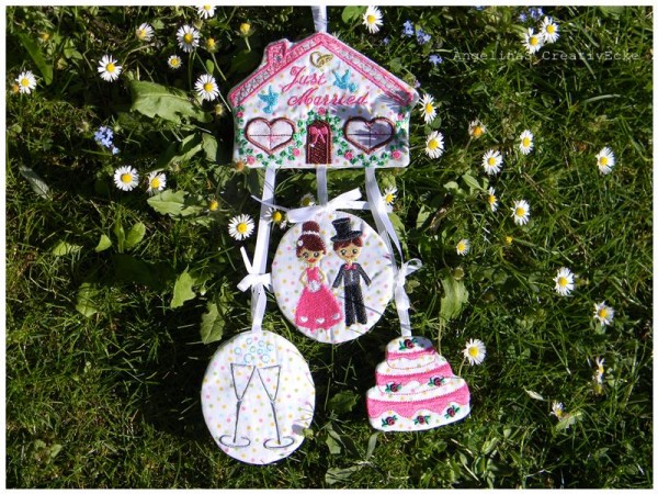 Stickdatei "Hochzeitshaus" Haustürschild ITH 18x30cm