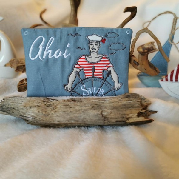 "Maritime Türschilder" ITH Stickdatei 13x18 cm