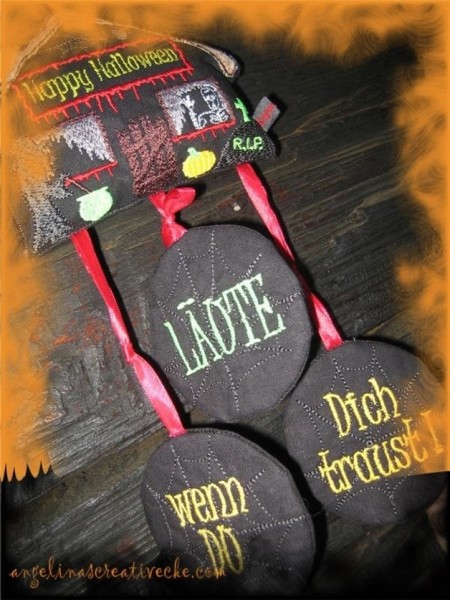 Stickdatei "Horrorhouse" Haustürschild ITH 13x18cm