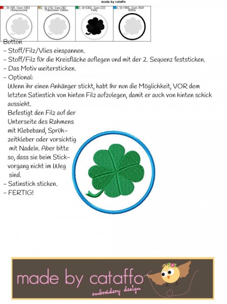 Stickdatei Glücksdatei Hausschild 13x18 cm