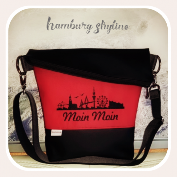 Stickdatei Hamburger Allerlei- Skyline Hamburg 10x10cm