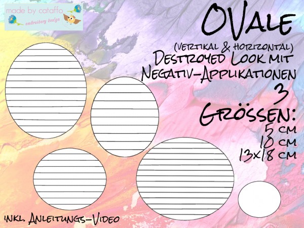 Embroidery design negative application "Oval" for 4 x 4 " hoop