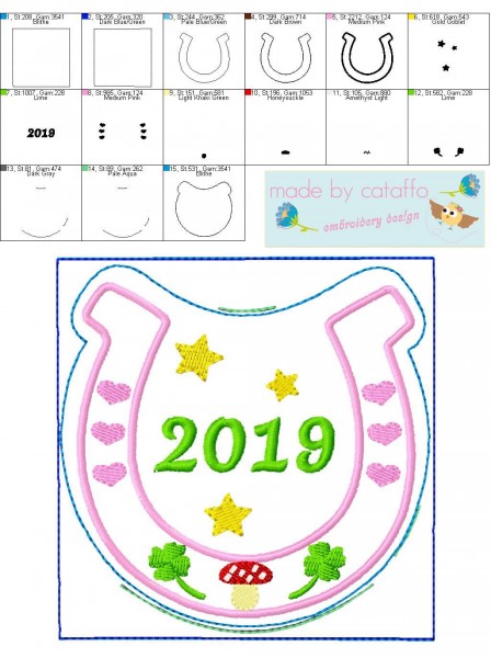 Stickdatei Glücksdatei Hausschild 18x30 cm