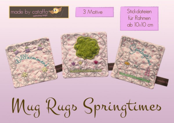 Springtimes Stickdatei für Mug Rugs - 10x10