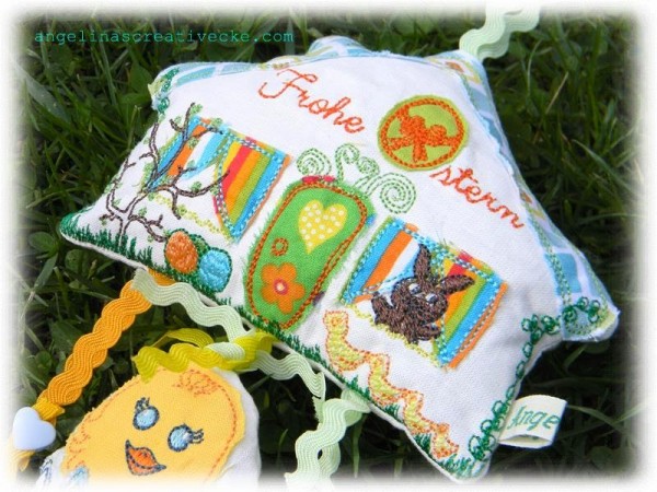 Stickdatei "Hoppy Easter" Haustürschild ITH 13x18cm