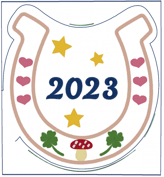 Stickdatei "Glücksdatei" Hausschild ITH 10x10cm