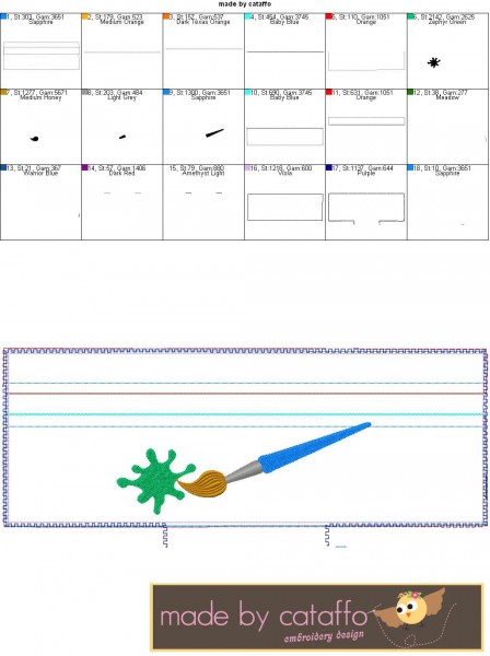 ITH Embroidery design "Baggie" 5.1" x 11.8" "Brush"