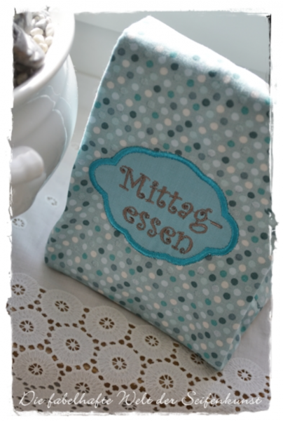 Stickdatei speaking lunchbags - Sprüche