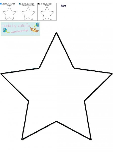 Embroidery design negative application"Star" for 4 x 4 " hoop