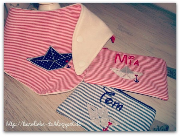 Stickdatei Hamburger Allerlei- Papierschiff 10x10cm