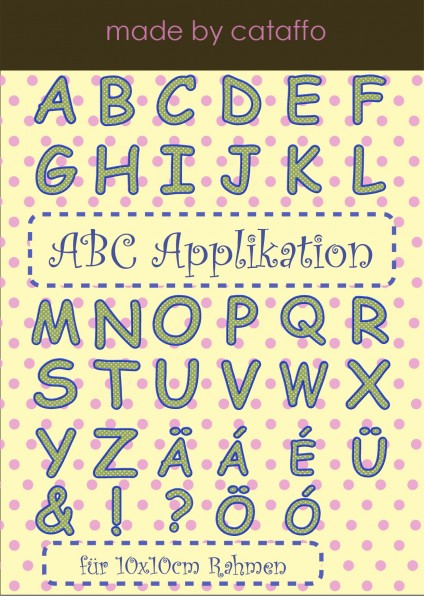 Stickdatei ABC Applikation Alphabet für 10x10