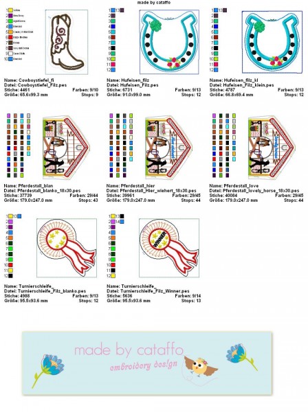 Stickdatei "Pferdestall" Haustürschild ITH 18x30cm