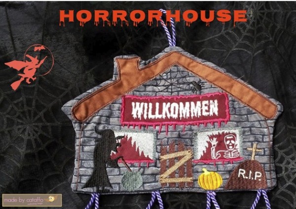 Stickdatei "Horrorhouse" Haustürschild ITH 13x18cm