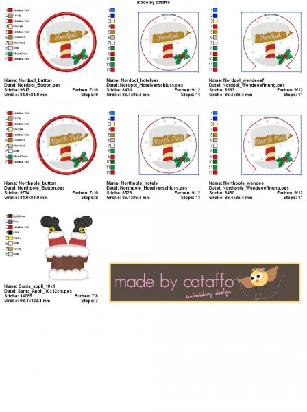 Stickdatei "Plumpsing Santa" Hausschild 13X18cm *SUPERSET*