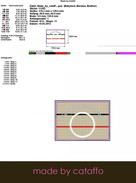 Stickdatei für Flaggen Mug Rugs - für 13x18 cm