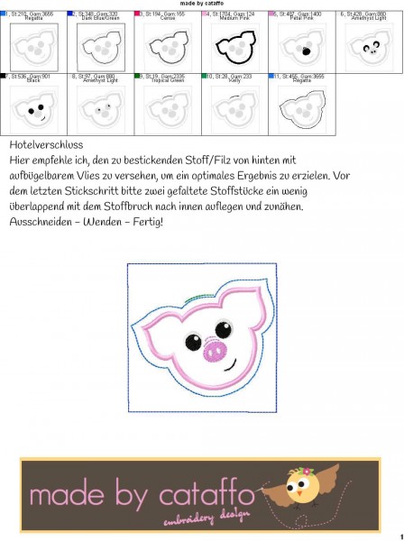 Stickdatei Glücksdatei Hausschild 13x18 cm