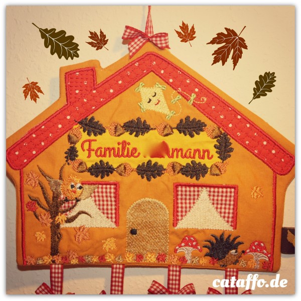 Stickdatei "Herbstzauber" Haustürschild ITH 18x30cm