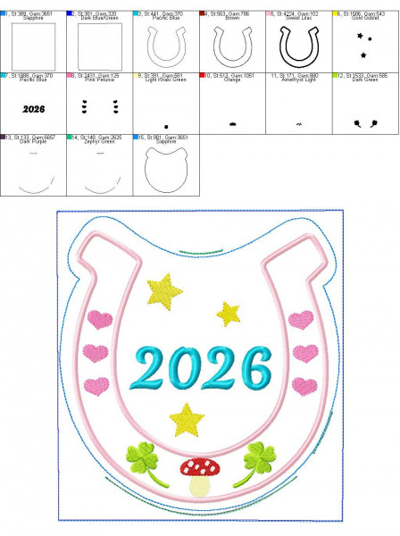 Stickdatei Glücksdatei Hausschild 13x18 cm