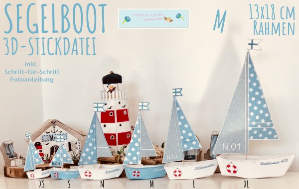 "Boot 3D" ITH Stickdatei / Größe **M** 13x18 Rahmen