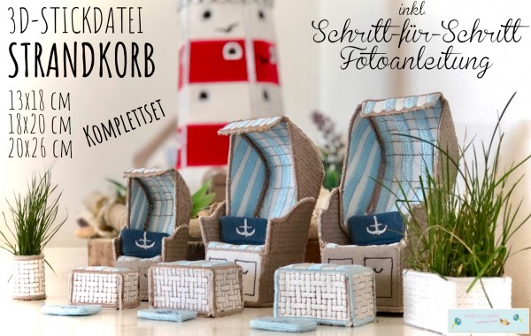 Beach chair 3D 7.8x10.2" Complete Set *all 3 sizes*