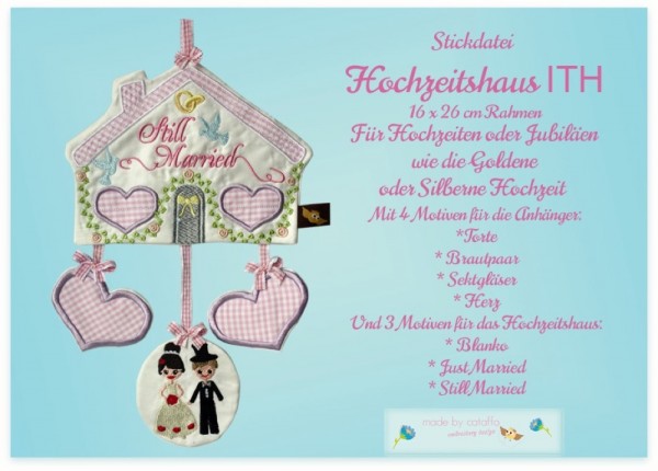 Stickdatei "Hochzeitshaus" Haustürschild ITH 16x26cm