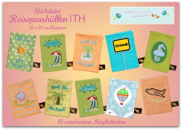 Stickdatei Reisepasshülle ITH - Komplettpaket