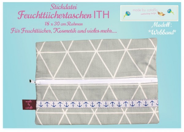 Stickdatei Feuchttücher *Webband* - 18x30 cm