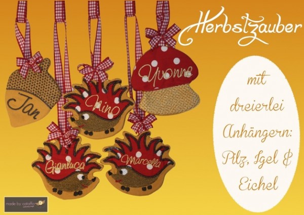 Stickdatei "Herbstzauber" Haustürschild ITH 18x30cm